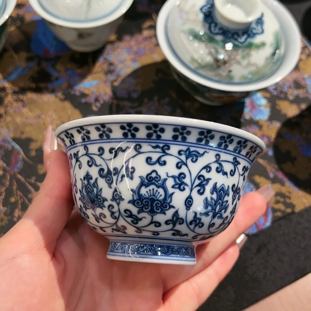 a*y钟家窑孤品缠枝压手杯杯