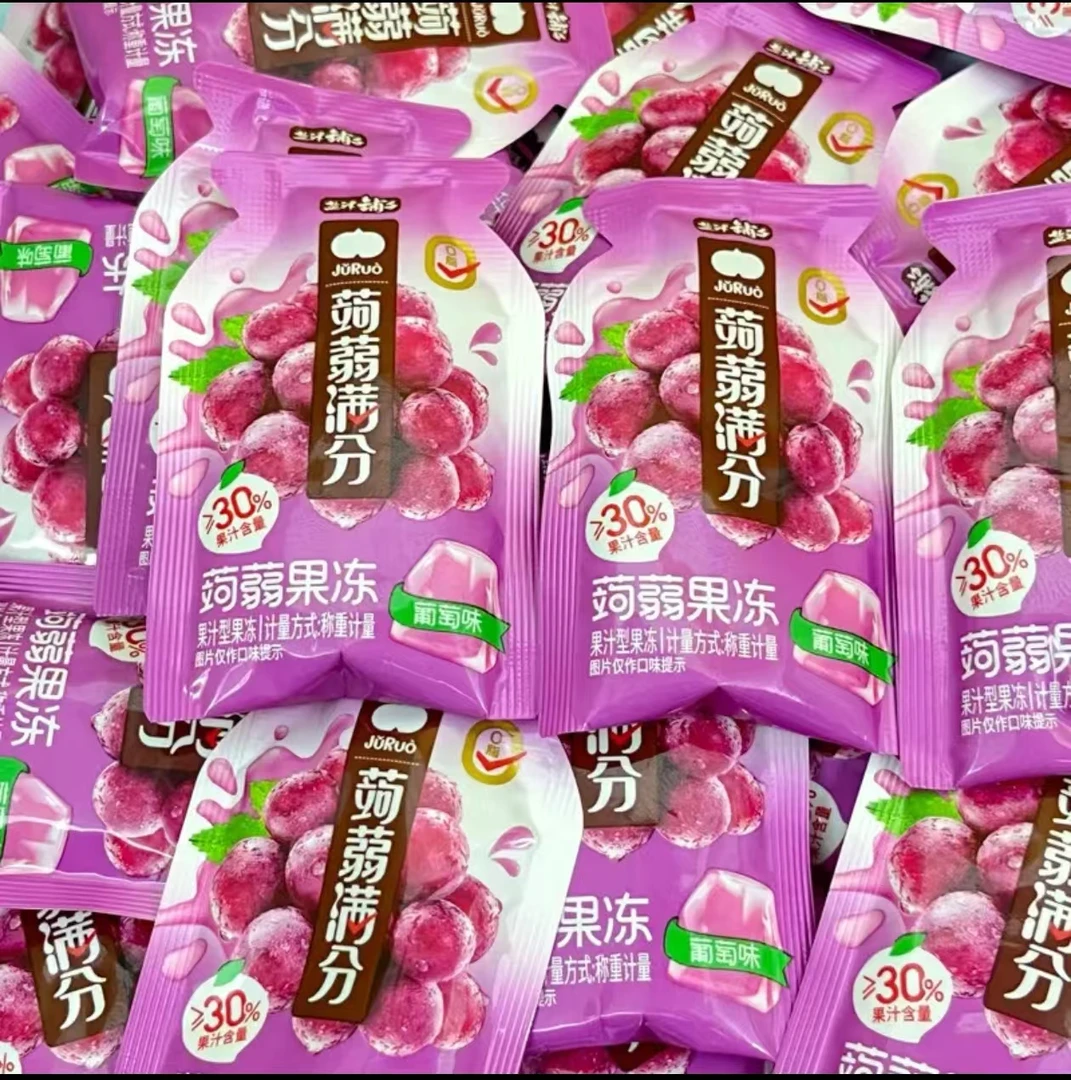 盐津铺子蒟蒻满分水果味果冻休闲零食低卡吸吸解馋即食