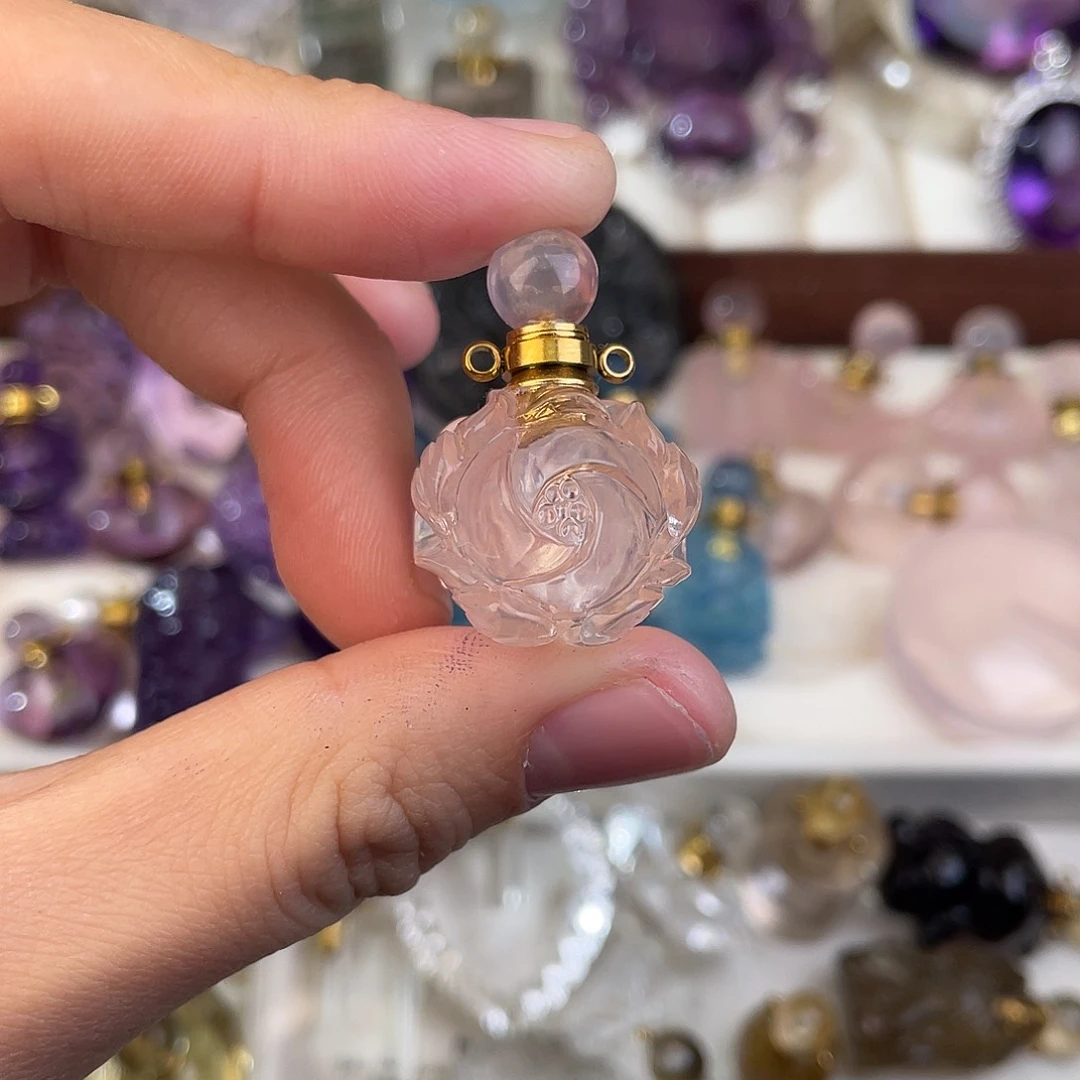 紫晶颈饰银S925镶嵌淡***光天然水晶吊坠950