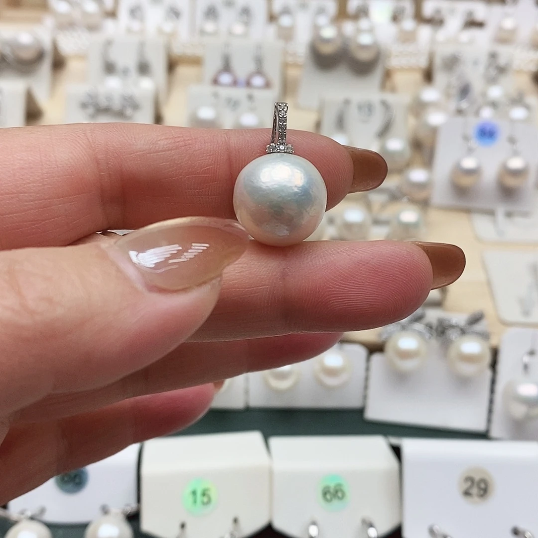 银S925镶嵌淡水珍珠颈饰14十