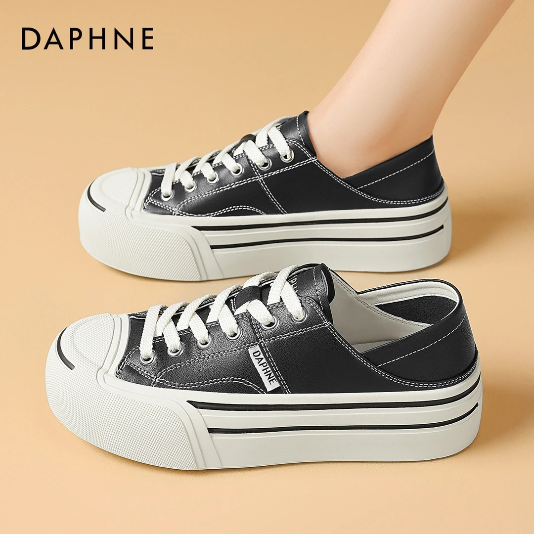 达芙妮女鞋小白鞋2025秋季爆款爆款高颜值厚底鞋女款时尚休闲板鞋
