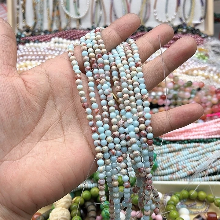 玛瑙/玉髓珠宝半成品未镶嵌一条4mm寿山石