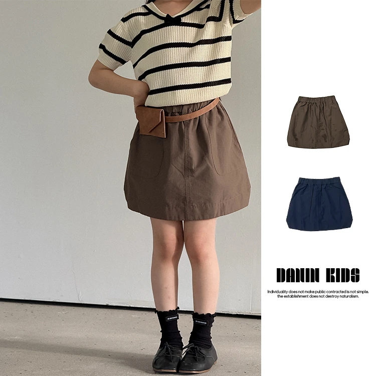 【嗒囜】凉爽透气棉锦~抗皱耐磨女童裙子夏季新款半身裙儿童A字短裙