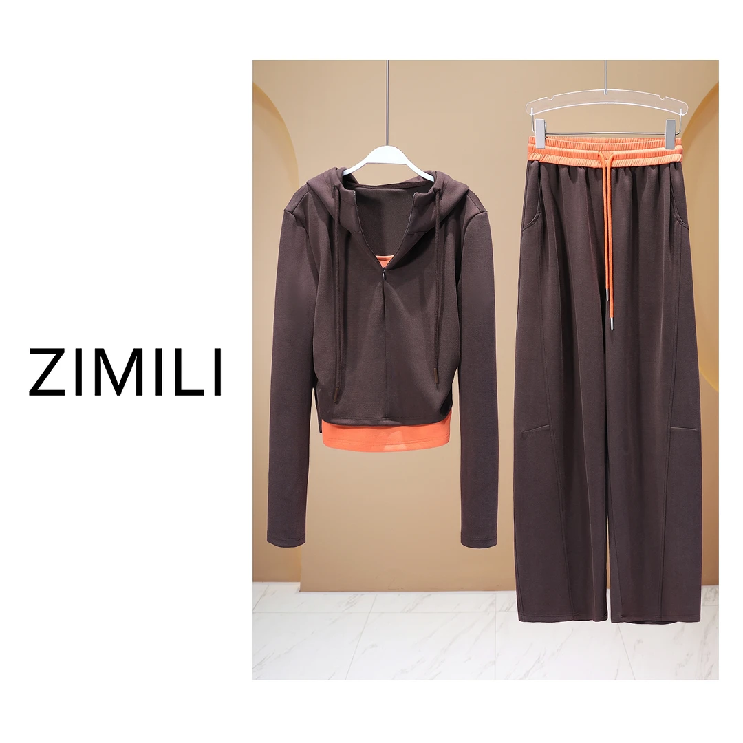 【亮哥女装】2025欧洲站《梧桐叶上萧萧雨》巧克力色休闲套装5981