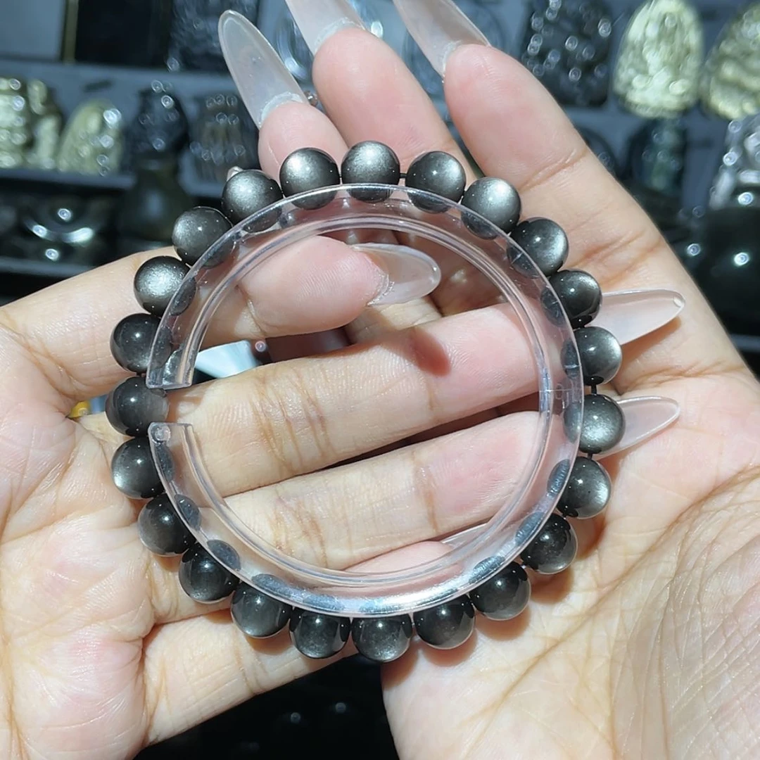 【闪购商品】未镶嵌黑曜岩手串小**?