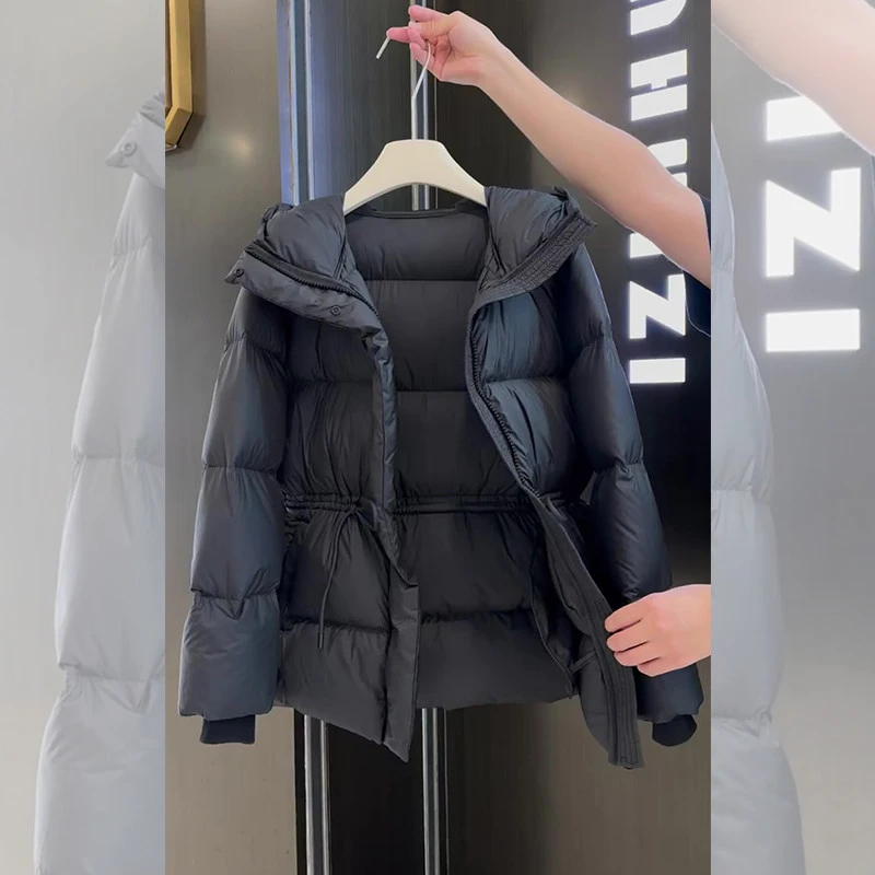 黑色连帽派克服外套年轻款女袄洋气独特别致女服女款冬季2025新款