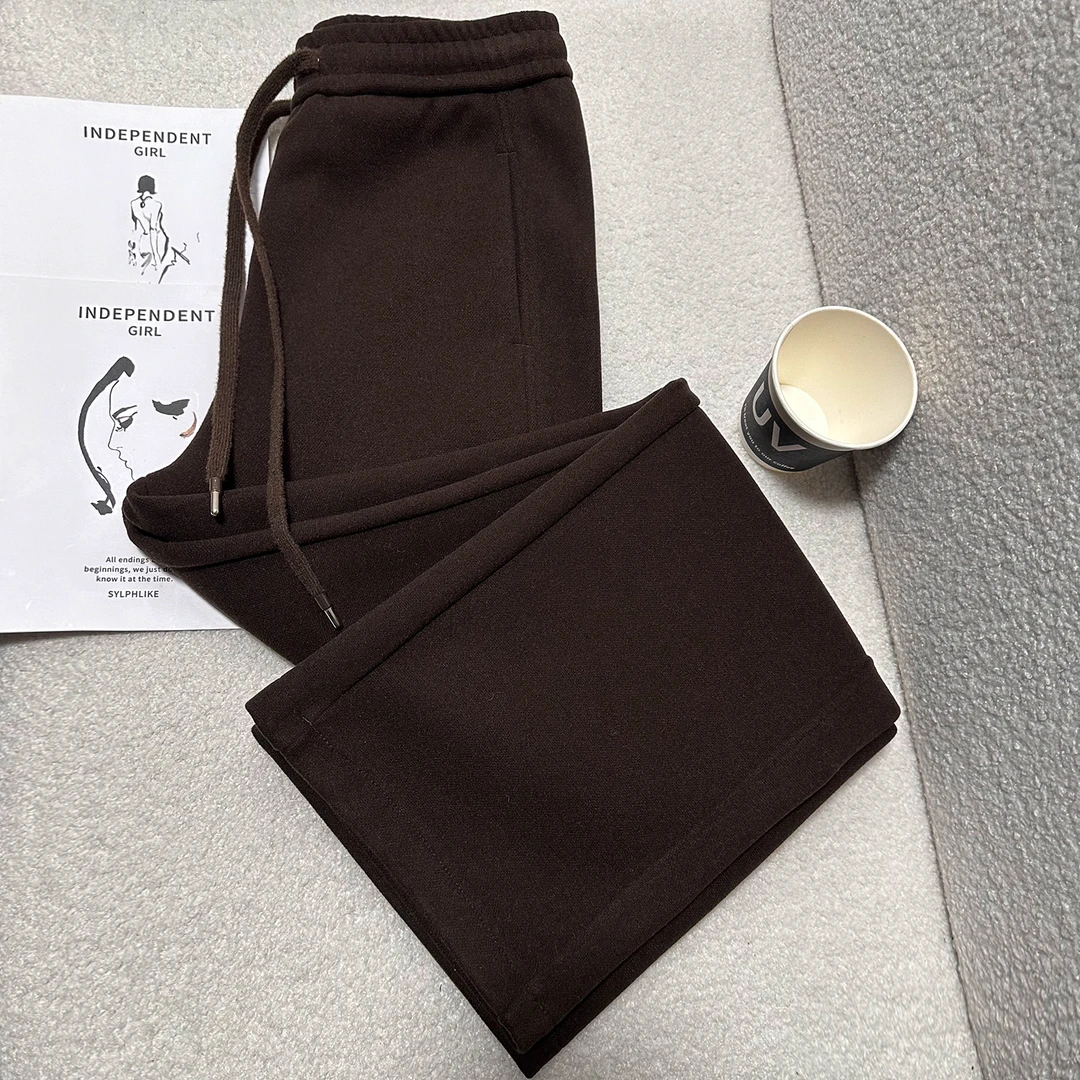 软糯巨好穿 垂感显瘦 休闲抽绳直筒裤2176