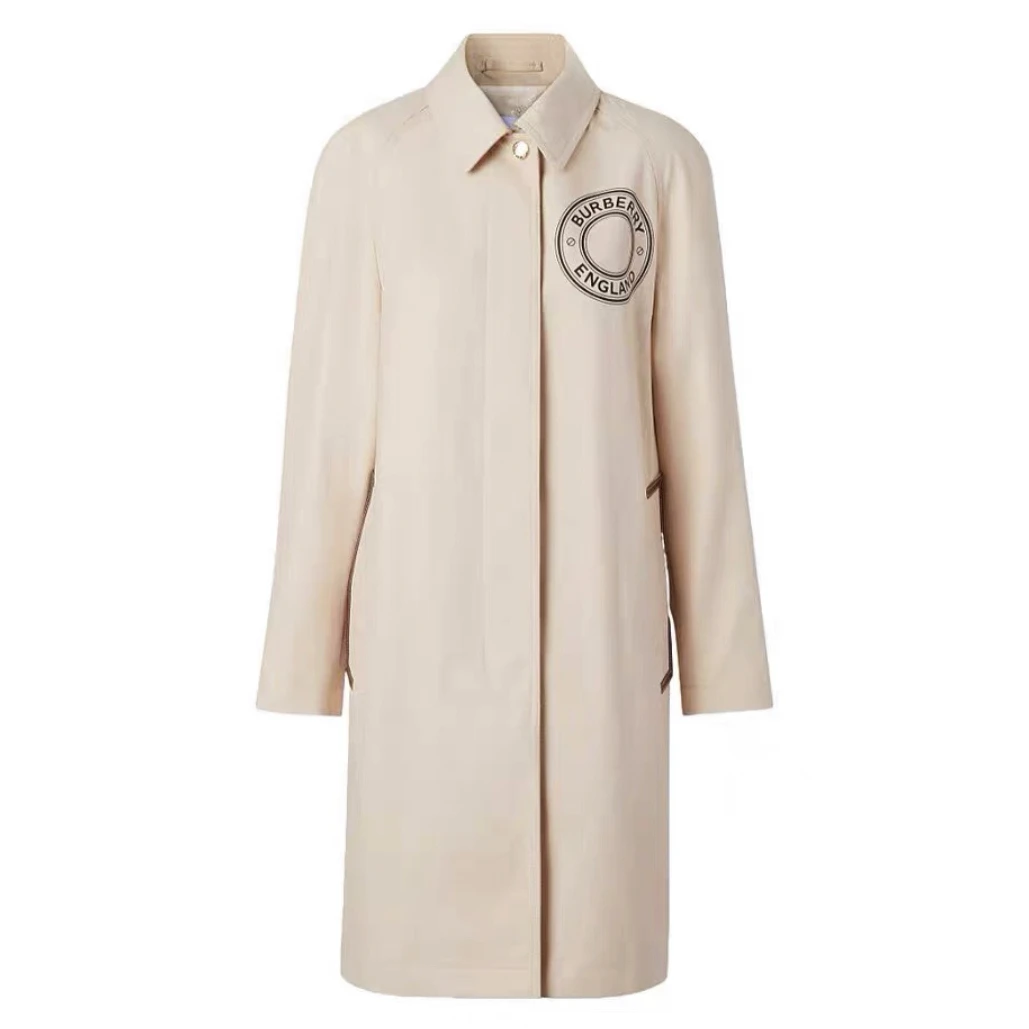99新 BURBERRY/博柏利 印花logo米色风衣/UK2码/B01915