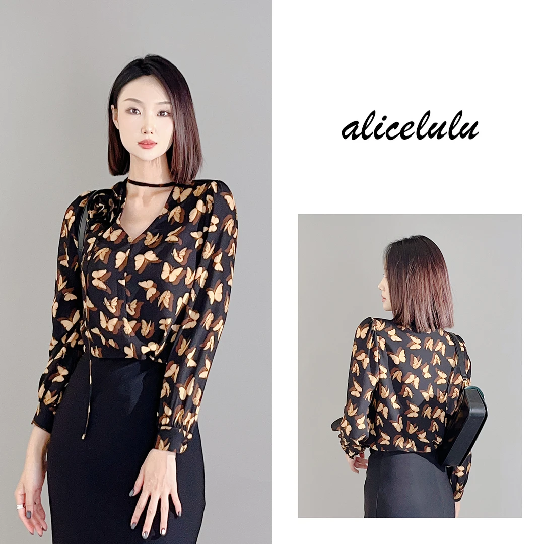 2 alicelulu “旧梦如蝶”衬衫 优雅灵动 立体捏花 S2140359E