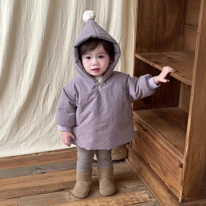 女童棉服冬季洋气夹打底裤连帽外套宝宝圣诞甜美加绒棉婴幼儿套装