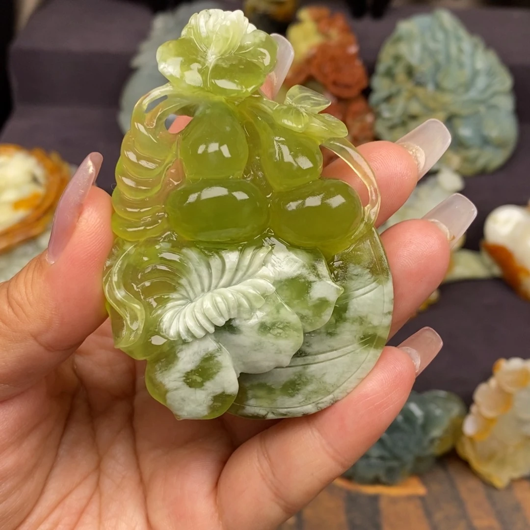 蛇纹石玉未镶嵌吊坠(赠链)睡****书