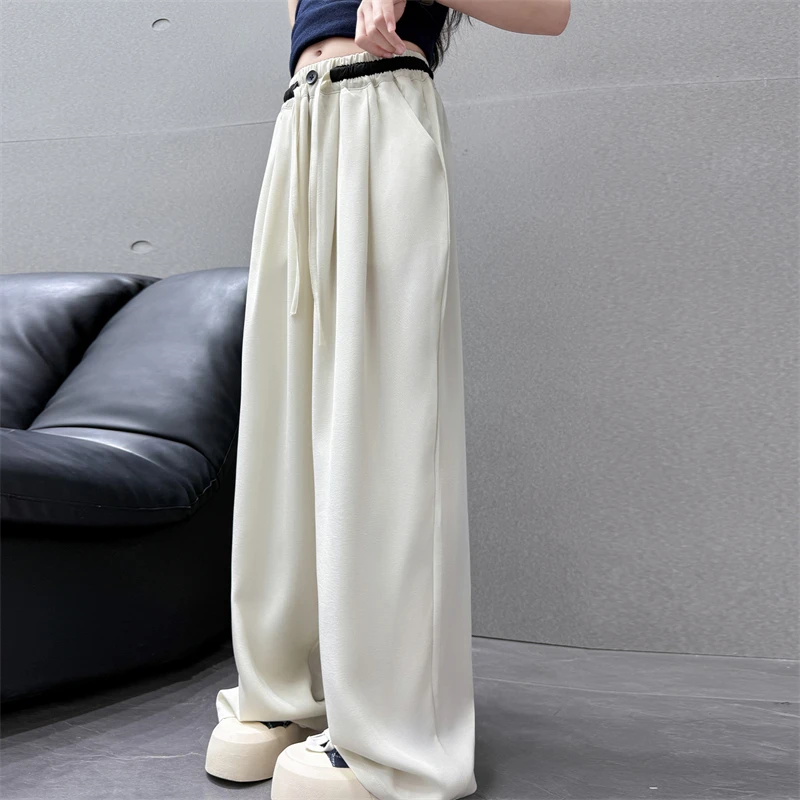 儿童夏装2025新款大女童装抖抖裤子冰丝防蚊裤夏季薄款直筒西装裤