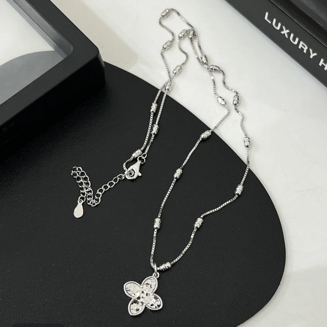 坠链均925银 《绽放花花》ins设计师款轻奢风碎冰冰车花花朵项链