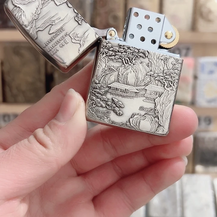 佐罗902S白铜盔甲浮雕山水画外壳+1个四代盾卡机芯