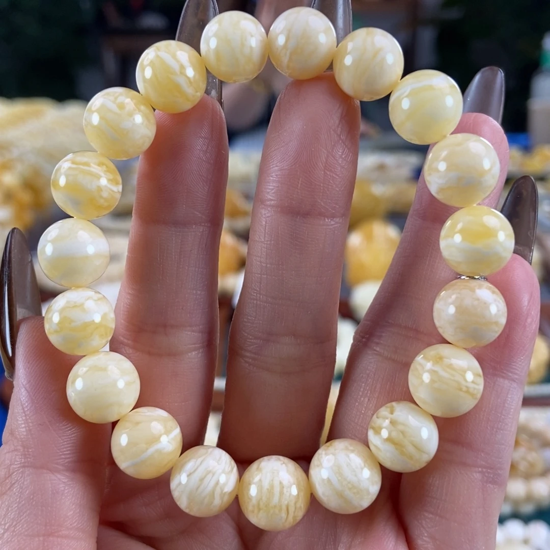 琥珀未镶嵌珠宝奇石10圆珠12.9
