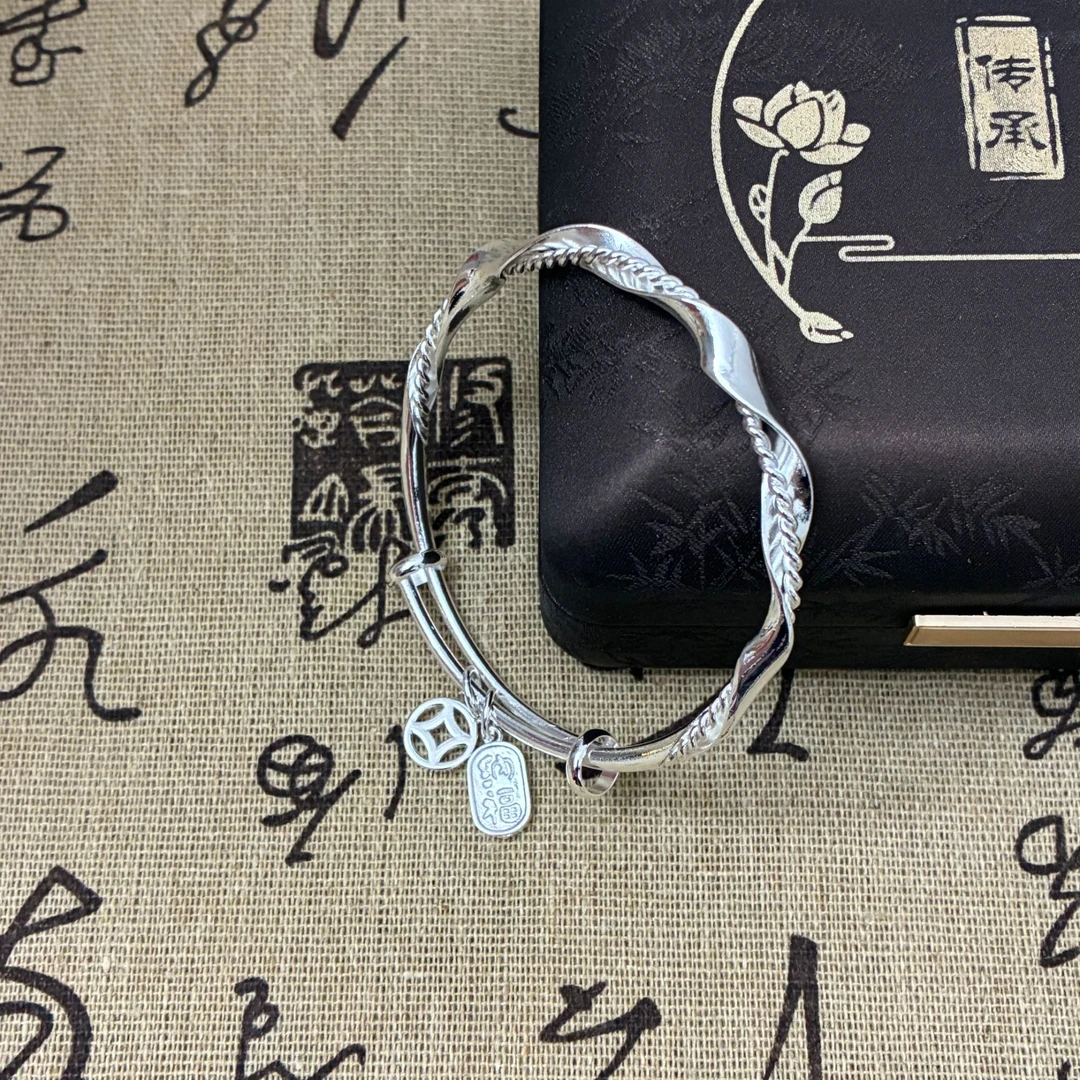 货号 1043足银手镯女款【无礼盒】