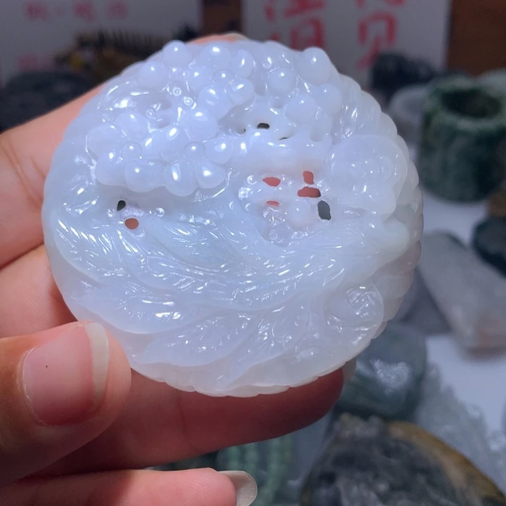 翡翠未镶嵌颈饰保真天然A货翡翠