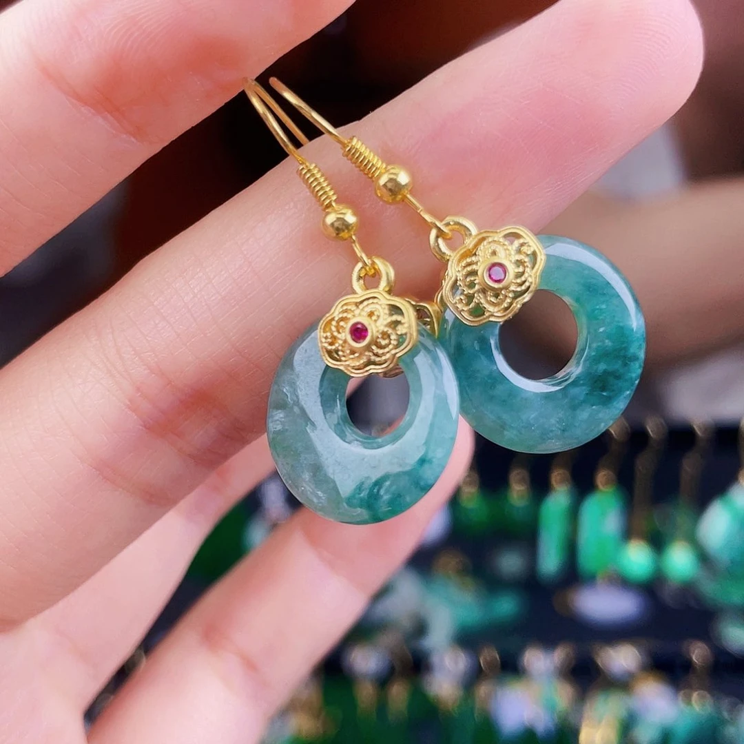 翡翠未镶嵌耳饰饰品