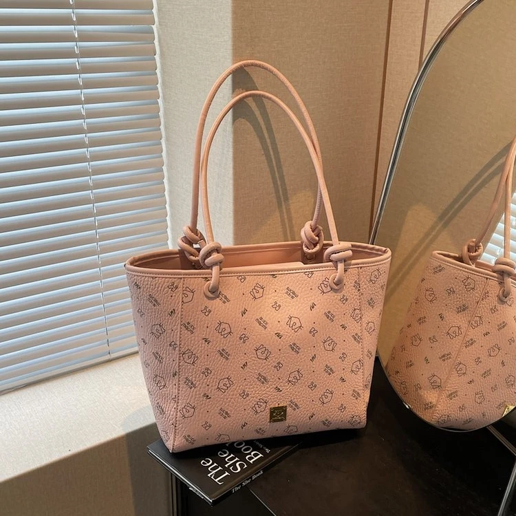 小众休闲大容量包单肩包气质通勤拉链暗袋百搭印花耐刮双根卡位