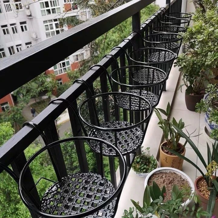 铁艺优选花架栏杆花架护栏挂式花盆架悬挂吊篮架摆放阳台置物架