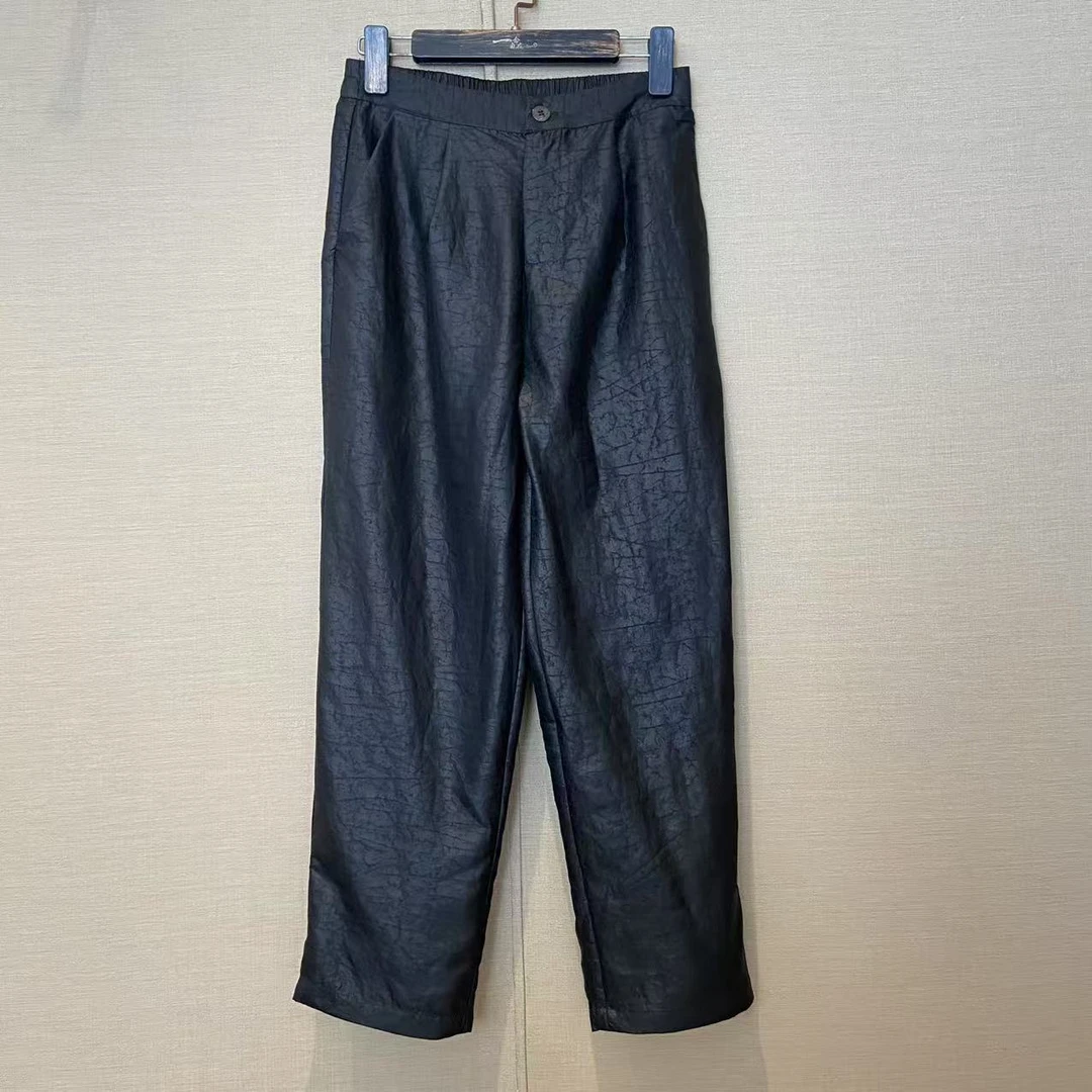 一念自在【龟裂纹铅笔裤】香云纱小脚裤小直筒裤新款962501-250132