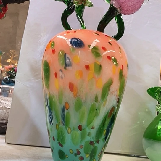 琉璃花瓶高31厘米口径9厘米