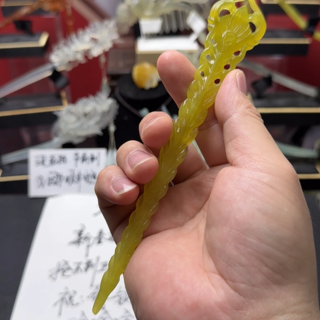 岫玉发饰未镶嵌明君玉簪就是好看