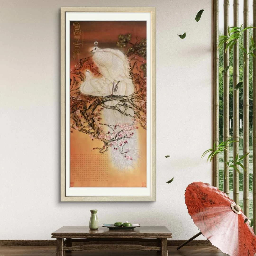 【手绘秘彩描金】王琳 手绘国画 —《瑞雀庆丰图》