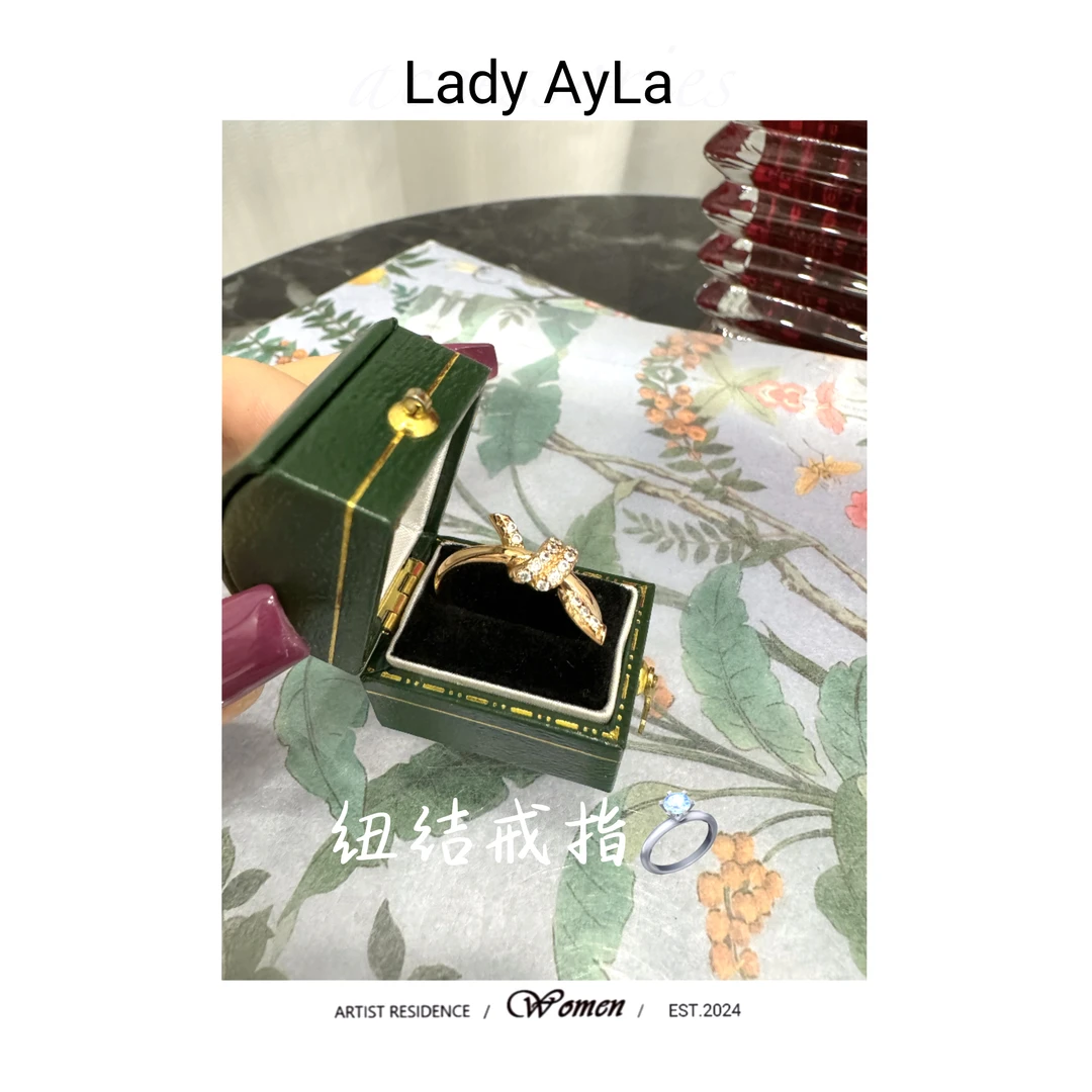 925银合成锆石戒指 纽结闪锆百搭香戒指AL970