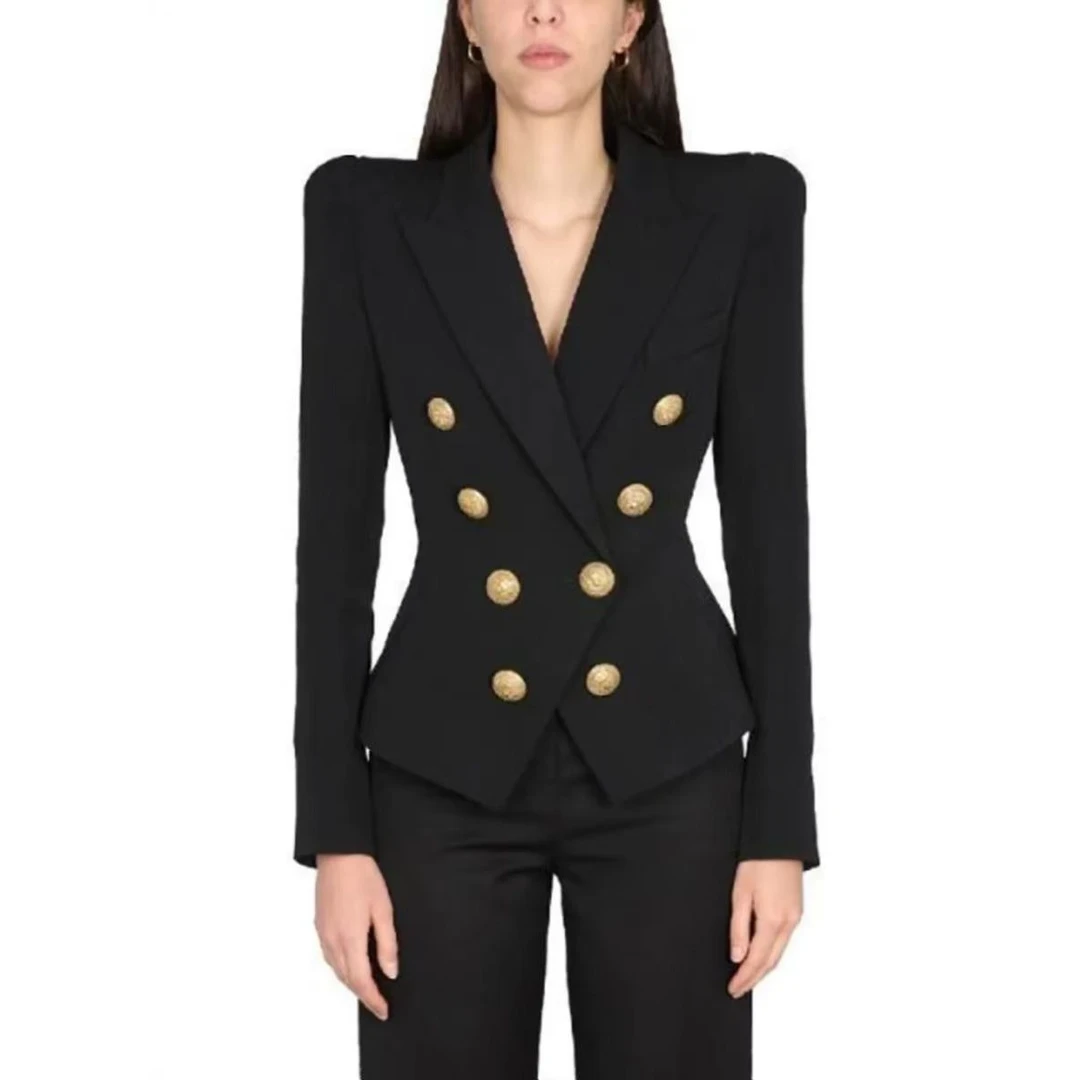 【晨浠定制】新款时尚设计感双排扣西服外套8663