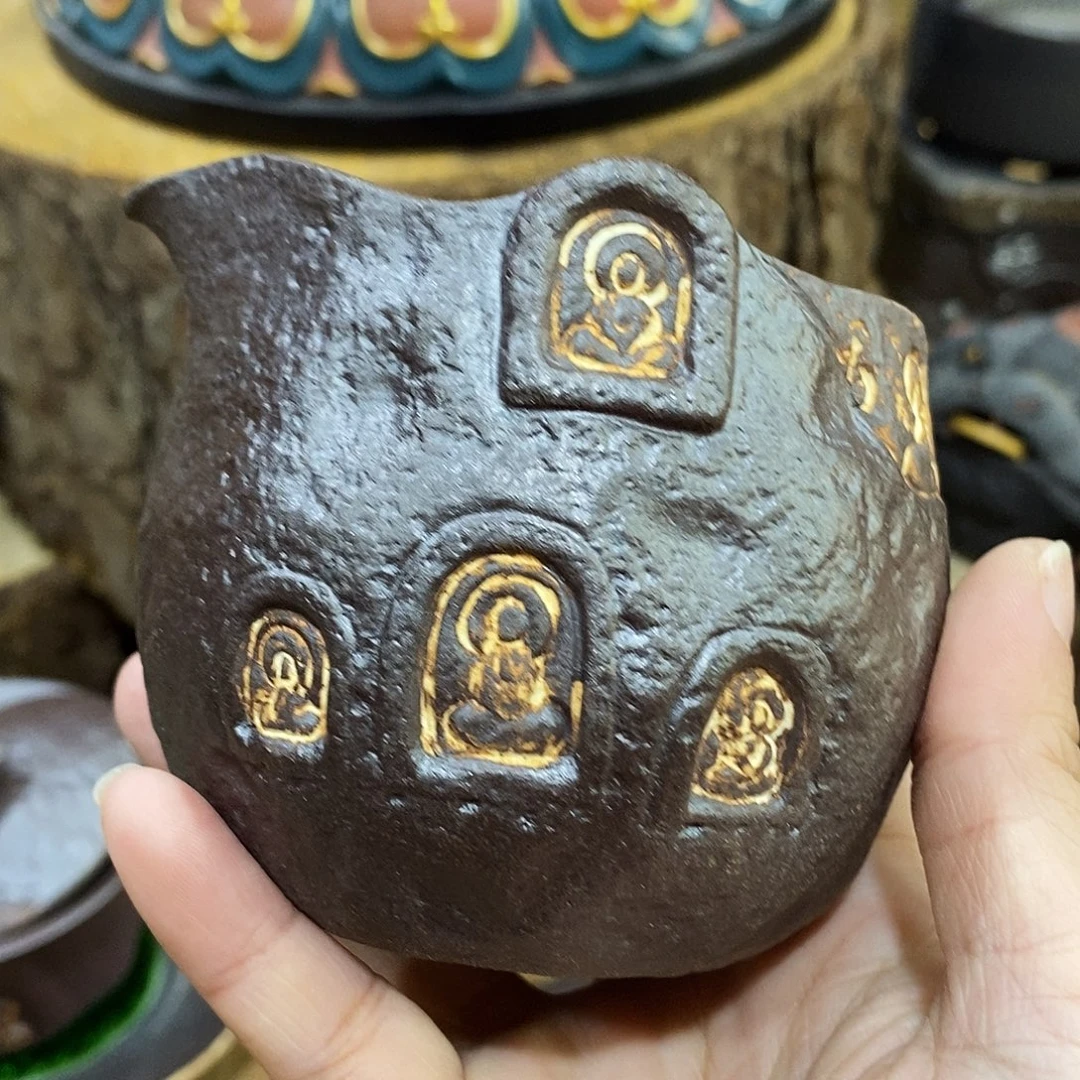 粗陶柴烧志野茶器
