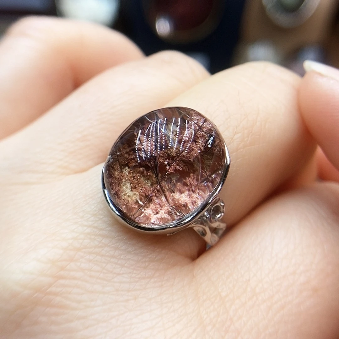 水晶戒指银S925镶嵌戒指