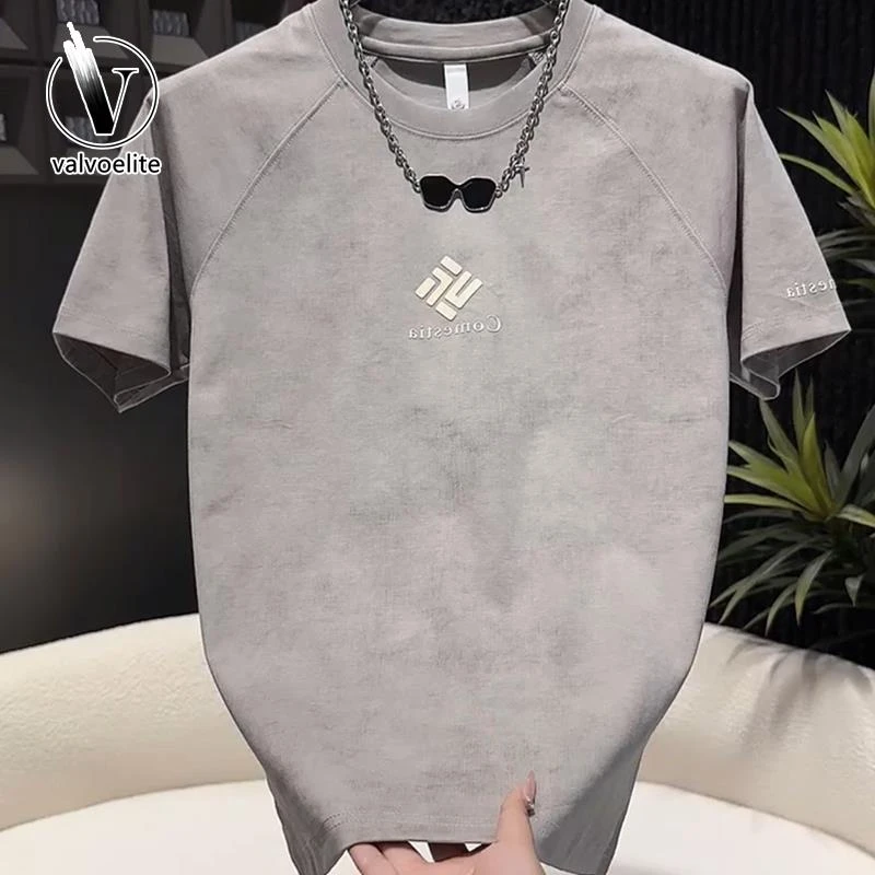 VALVOELITE扎染短袖体恤男生夏季设计感休闲美式潮牌休闲百搭上衣