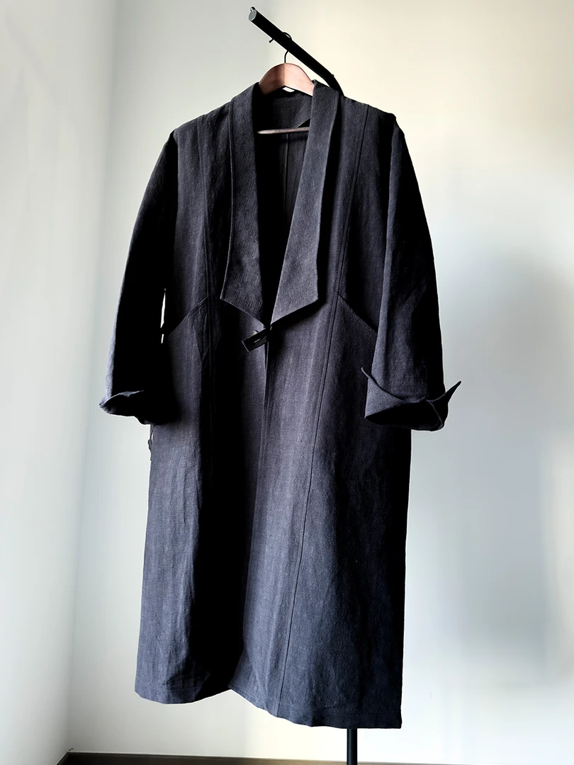 一界物 棉麻大衣 简约气质 现代时尚新中式 原创设计男款中性款