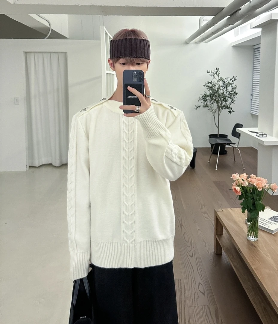 小众品牌重磅四芒星毛衣男女