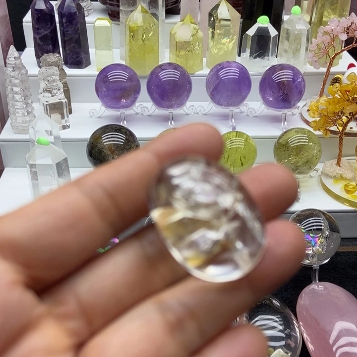 水晶未镶嵌摆件晶中晶蛋面