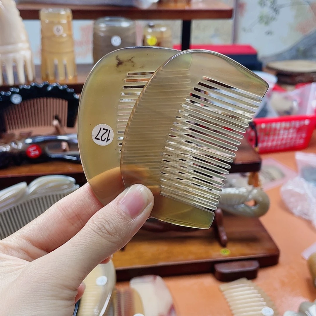 纯手工制作牛角梳小镜面