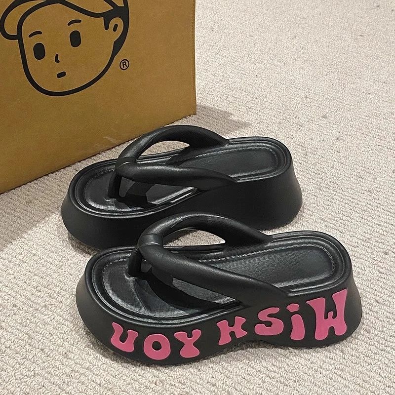 踩屎感厚底人字拖女夏季2025新款外穿防滑海边沙滩夹脚凉拖鞋女生