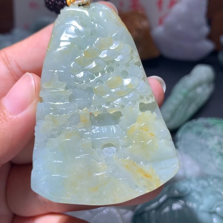 翡翠未镶嵌颈饰保真天然A货翡翠