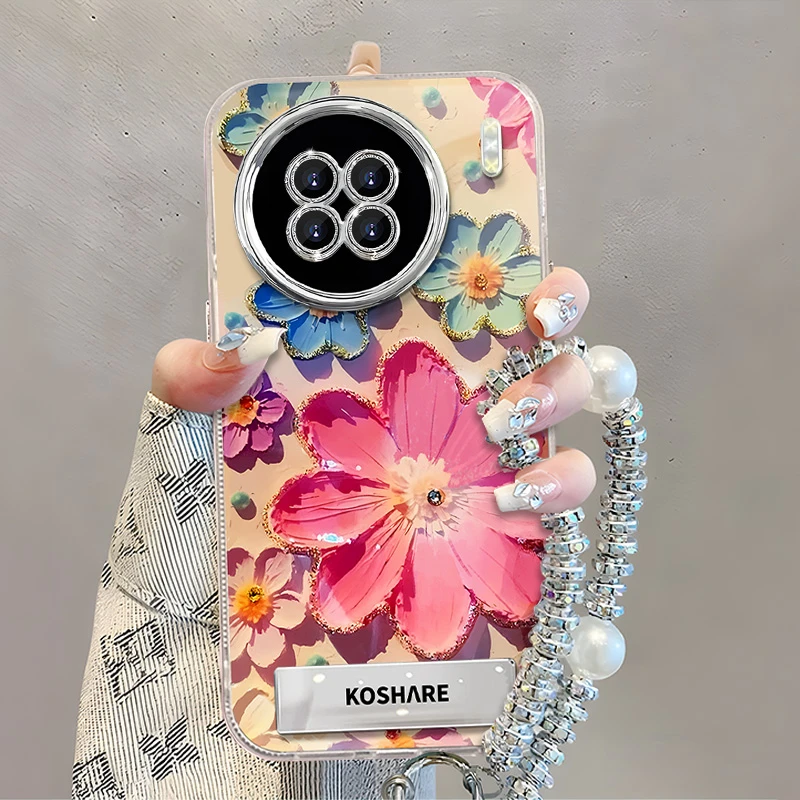 适用于【VIVO】X90/X90S新款油画花朵网红时尚创意女款防摔手机壳