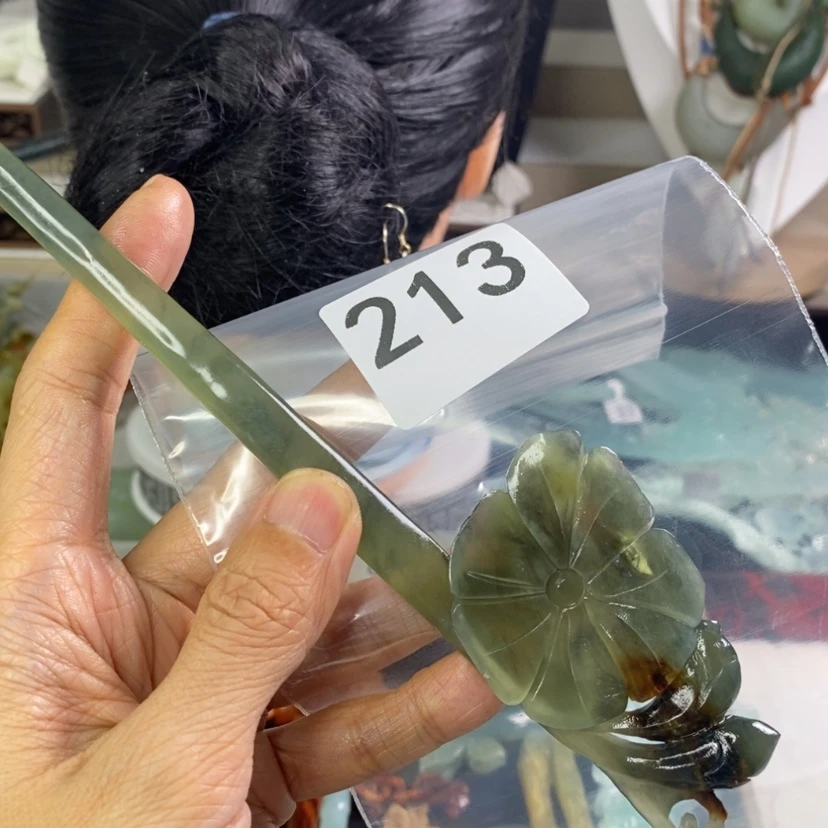 【闪购商品】岫玉发饰未镶嵌凤
