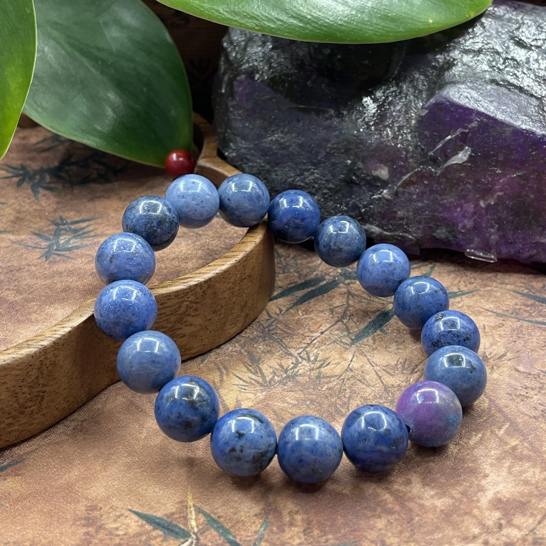 含辰砂工艺品【繁花珠宝甄选】含辰砂工艺品老矿星际蓝单圈KC118