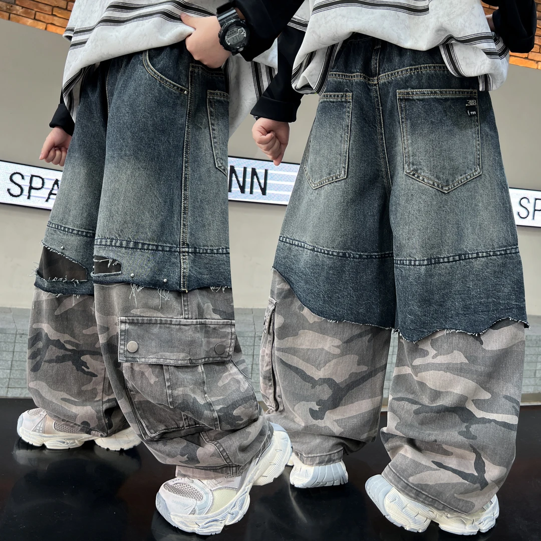 童装男童秋装裤子2025儿童中大童春秋潮酷痞帅休闲裤男孩牛仔裤