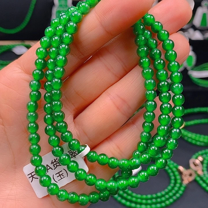 翡翠未镶嵌耳饰天然A货翡翠珠链5