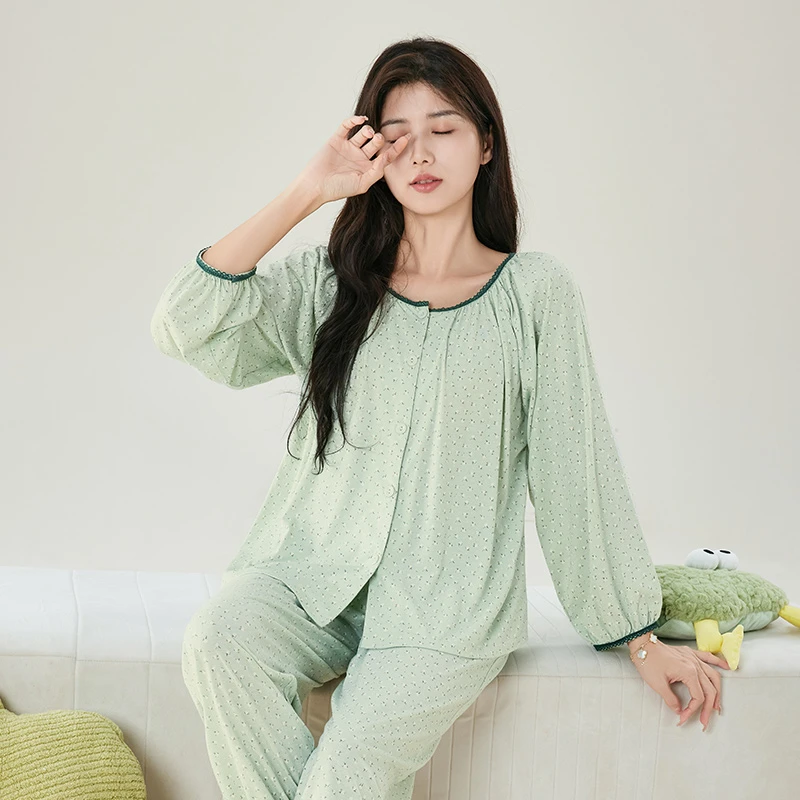 芬腾女士家居服纯棉春秋长袖套装FJ25930387