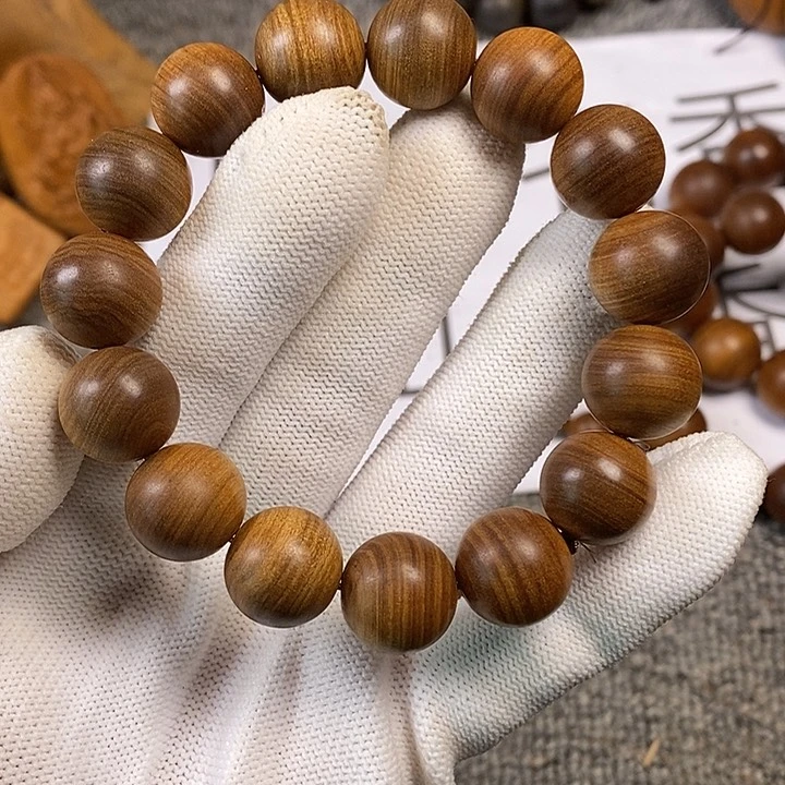 檀香木手串/手链老山檀香沙皮黑肉虎纹药香王1.5沉水