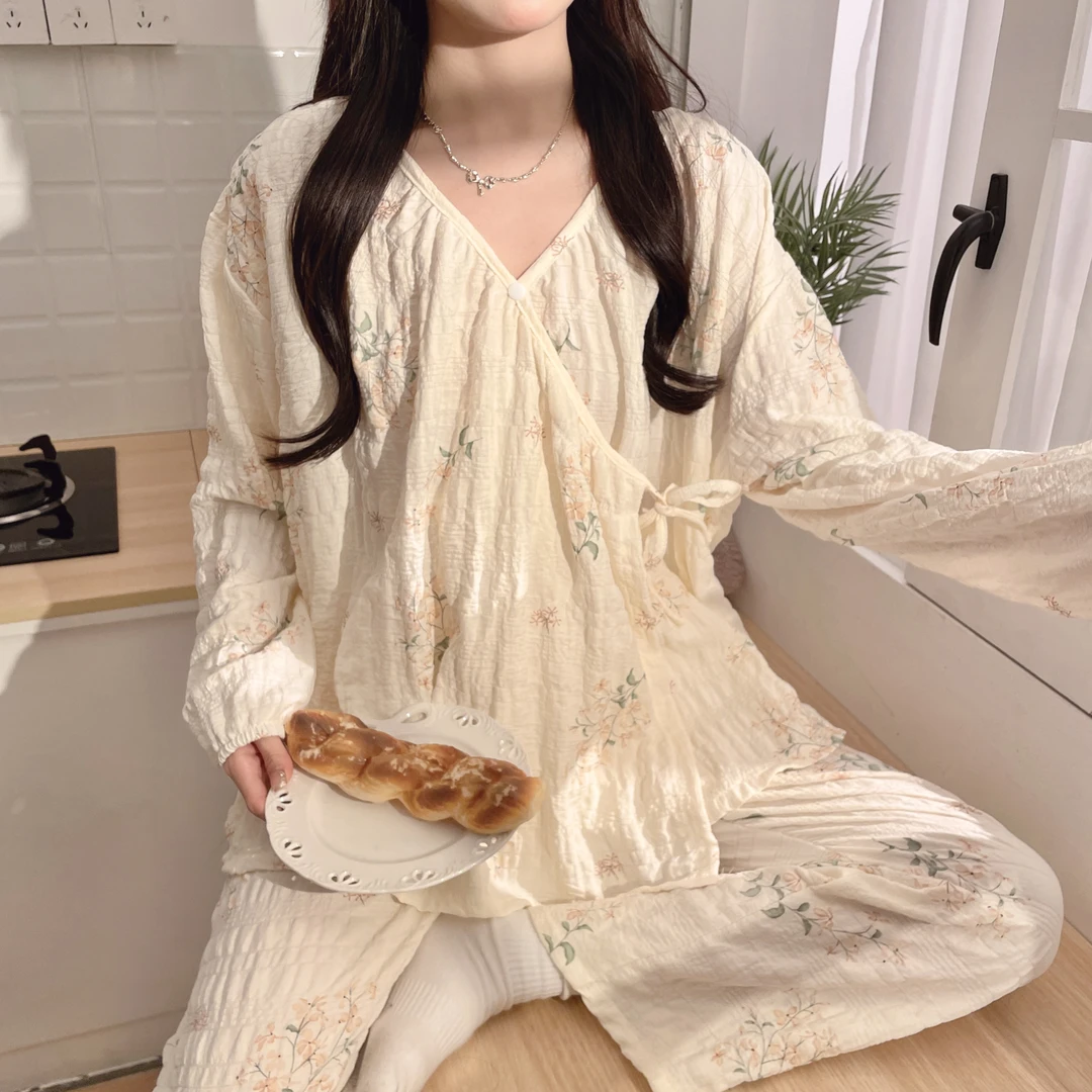 【纯棉月子服】夏季超薄纯棉夏款云朵棉长款孕妇哺乳宽松产后月子服