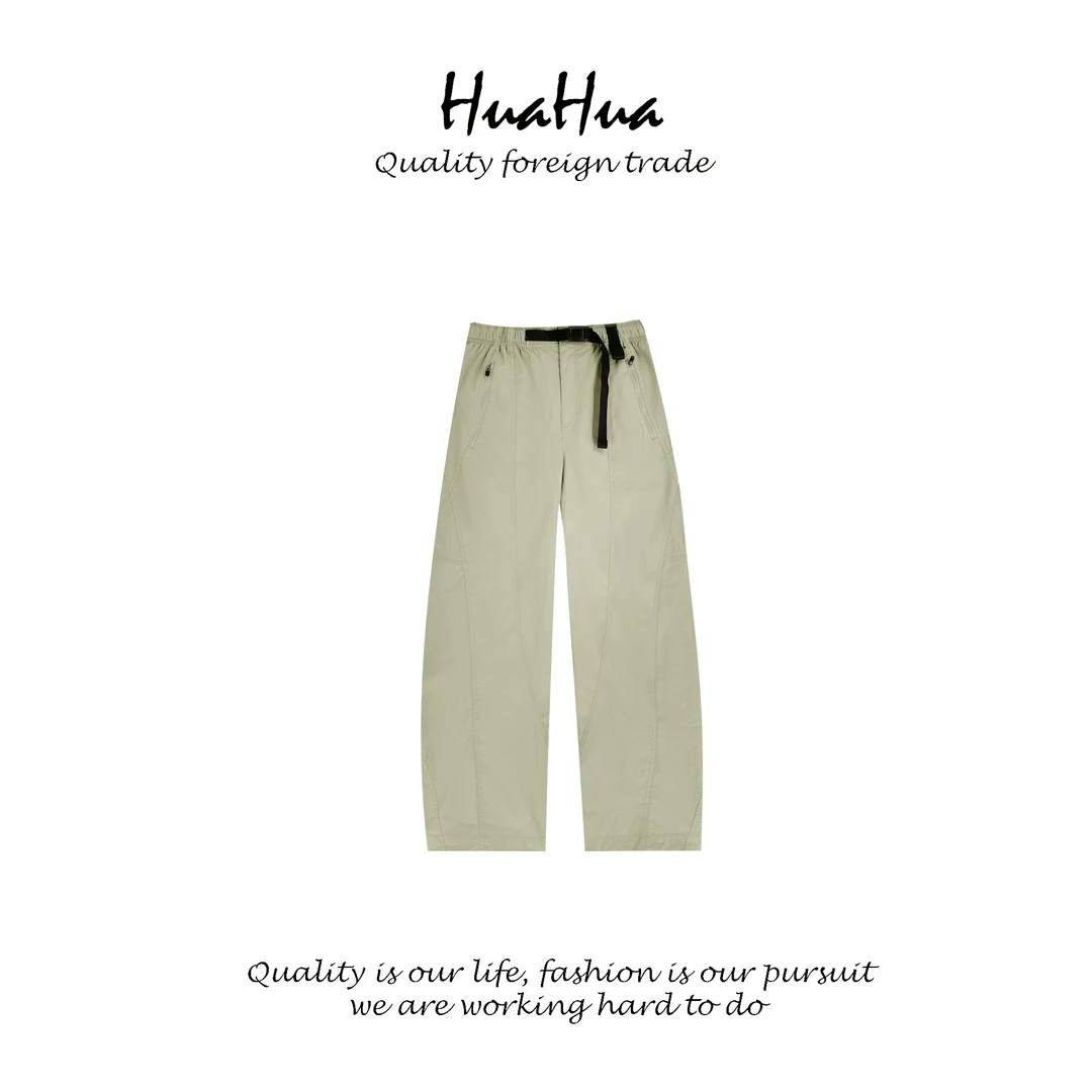 HUAYT 【素家】2025秋季新款户外运动休闲裤弯刀裤松紧腰 YT25177