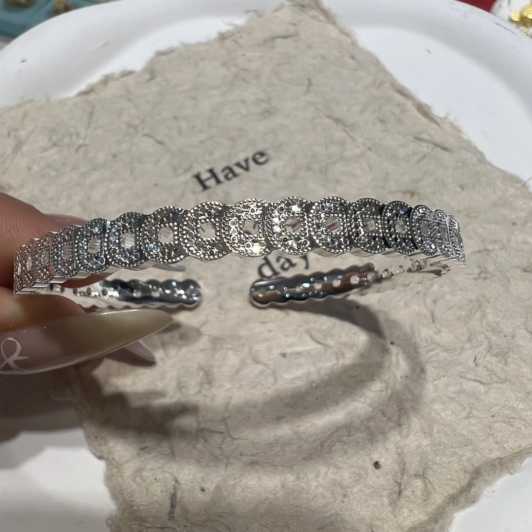 足银手镯 对口亮面钱多多时尚手镯