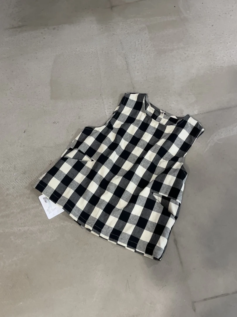 韩系ins格子无袖背心 N68